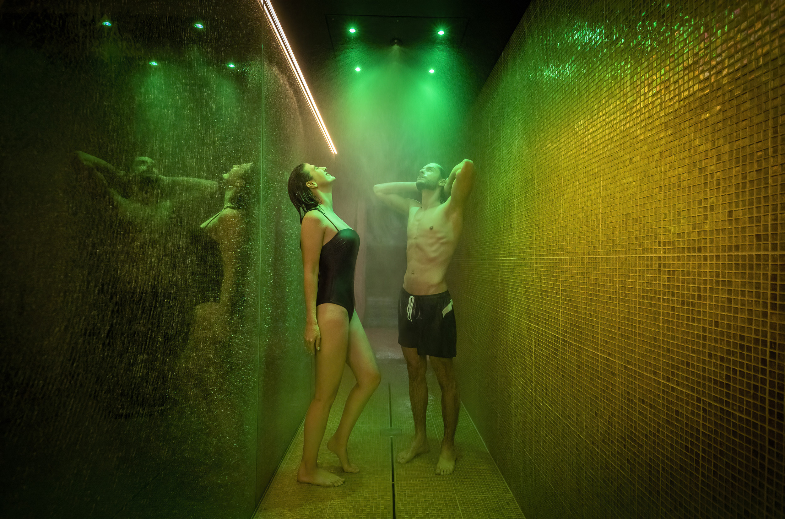 Regenduschen im Hürlimannbad & Spa Zürich