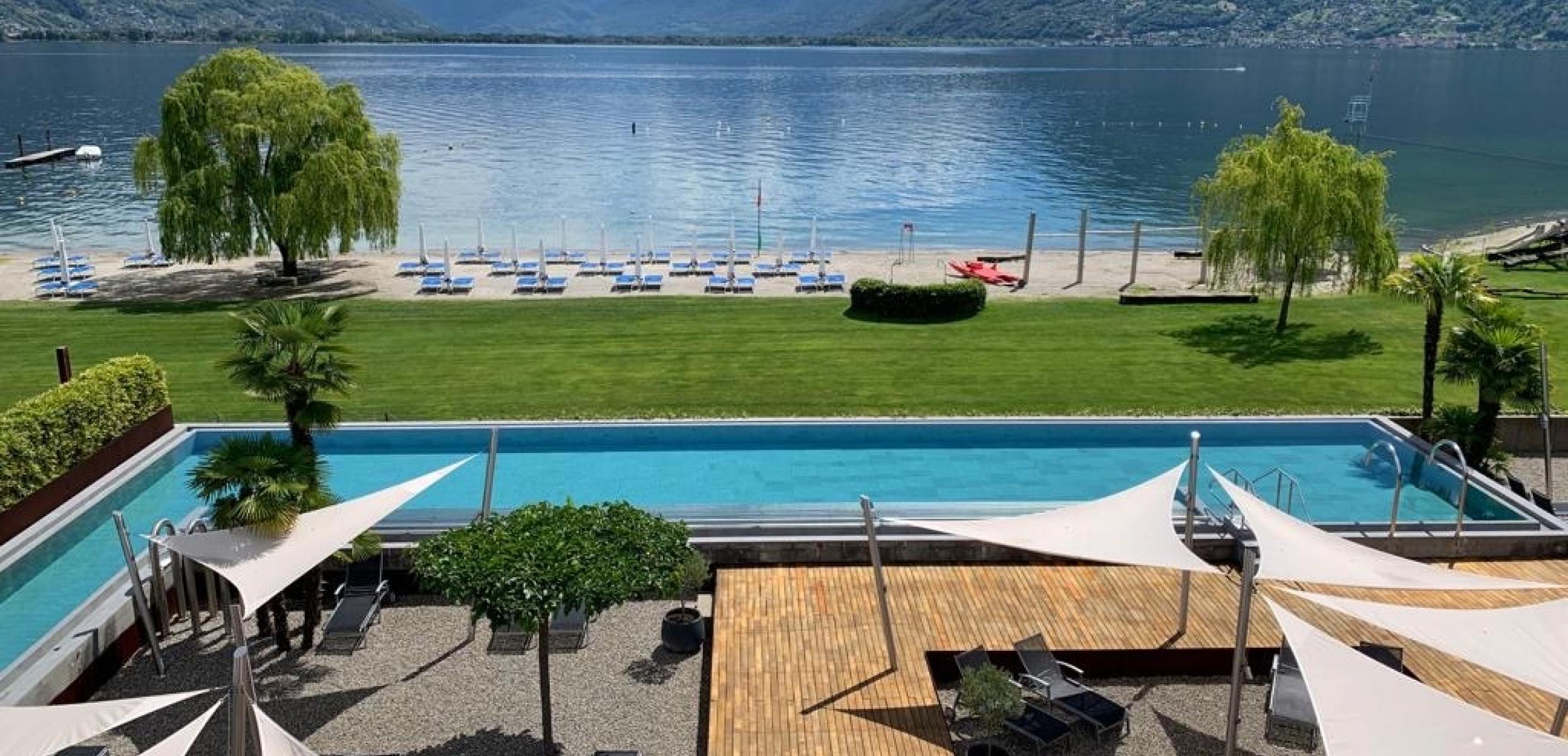 Termali Salini & Spa Locarno Sicht auf Lago Maggiore und Berge