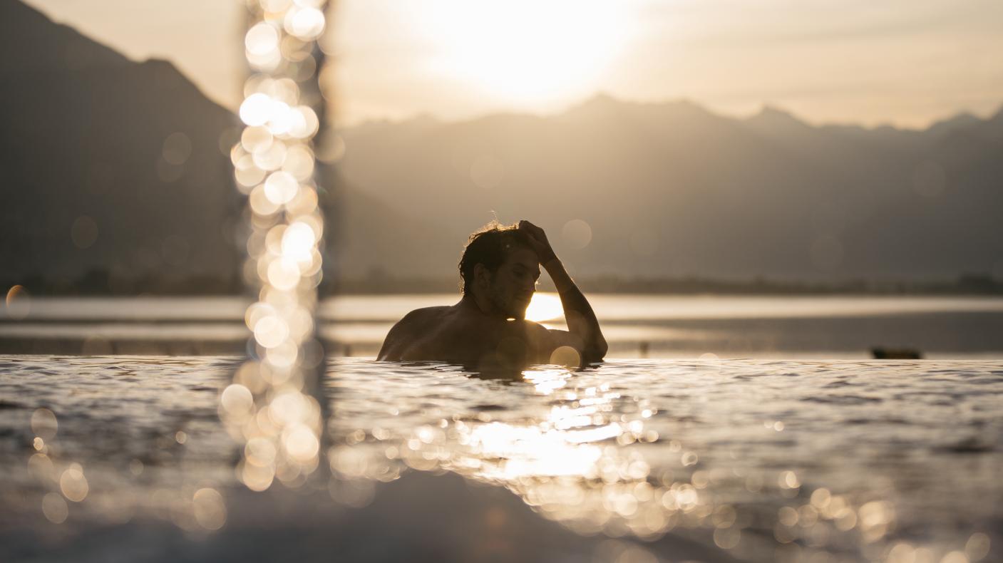 Termali Salini & Spa Locarno Spa Sonnenaufgang Aussenbad