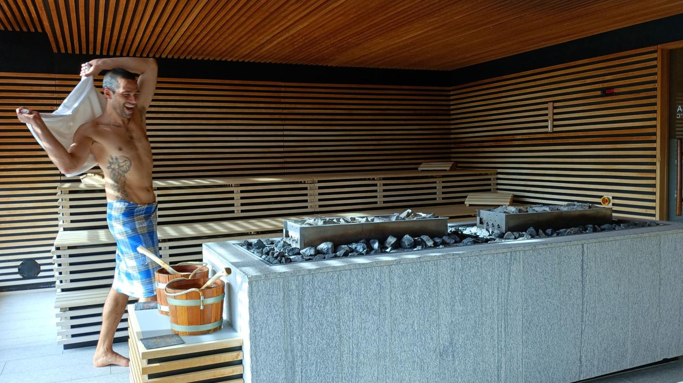 Aufguss in der Sauna